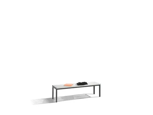 omkleedbank,LxD 1500x400mm,kunststof lijsten lichtgrijs,romp RAL7021