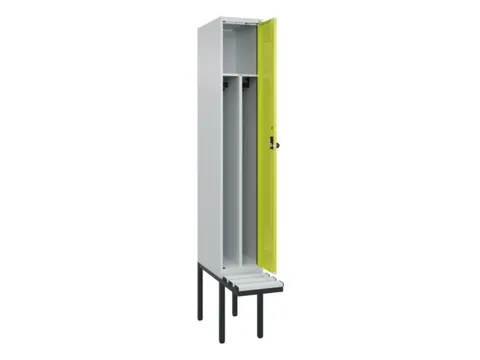 locker met bank,voor scheiding van kleding,HxBxD 2120x300x815mm,1vak