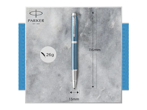 Rollerpen Parker IM Premium Grey Blue CT Fijn Zwarte inkt