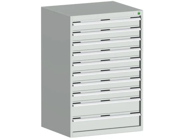 ladekast HxBxD 1200x800x750mm 10laden RAL7035 front RAL7035