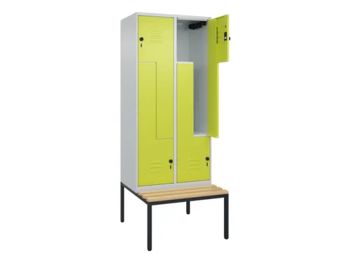 Z-garderobekast,HxBxD 2120x800x815mm,4vak,vak B 400mm,draaigrendel