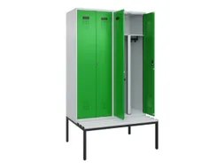 PBM-locker met bank,HxBxD 2120x1200x815mm,4vak,vak B 300mm