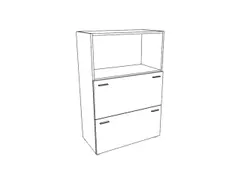 Hangmappenkast Hxbxd 1310x860x450mm 3 Oh Wit Front Noten 2 Laden