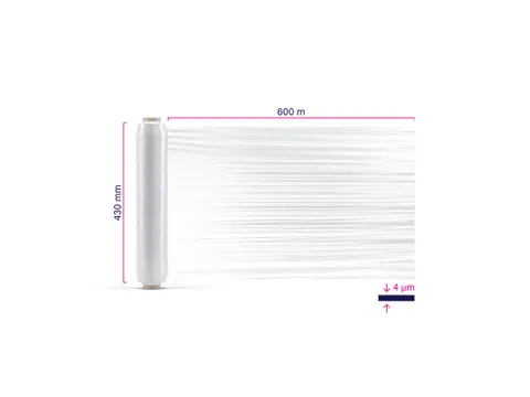 Handrekfilm AXIO 4µm transparant 430mmx600m 6 Rol