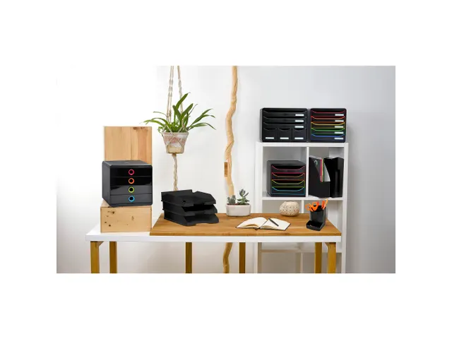 Module de classement Big Box 4 tiroirs Black Office - Noir/arlequin