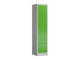 Lockerkast 1800x415x500mm 1x5 vakken cilinderslot, sokkel, RAL6018