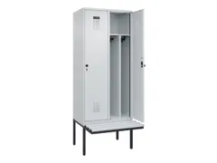 locker met bank,voor scheiding van kleding,HxBxD 2120x800x815mm,2vak