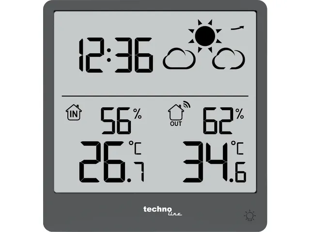 Weerstation Technoline WS 9138 90x93x45 mm zwart met 1 buitensensor