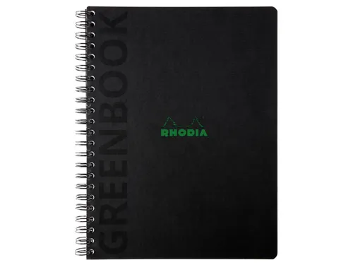 Notitieboek Rhodia Greenbook recycled A4+ lijn Hard Cover Zwart