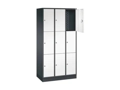 lockerkast,HxBxD 1950x920x500mm,3x3vakken,cil.-slot,sokkel