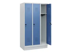 schoollocker,HxBxD 1630x900x500mm,3vak,vak B 300mm,draaigrendel,sokkel