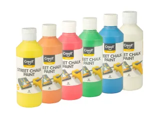 Stoepkrijtverf Creall Chalk Paint 6 kleuren à 250ml - 1