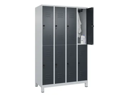 dubbeldekse locker,HxBxD 1950x1200x500mm,4x2vak.,vak B 300mm