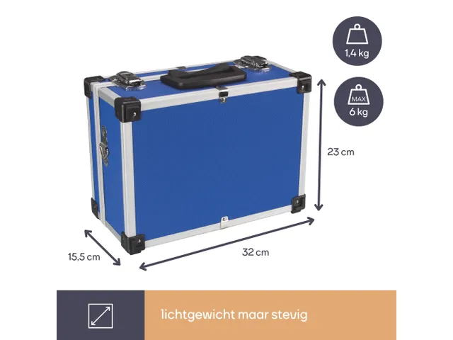 Valise À Outils En Aluminium - 320x230x155mm - 11,4 L - Bleu