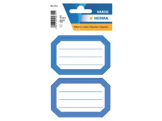 Boek Etiket Herma 5714 82x55mm Blauwe rand gelinieerd 12 stuks - 1
