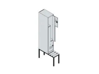 Z-garderobekast,HxBxD 2120x300x815mm,2vak,vak B 300mm,draaigrendel - 3