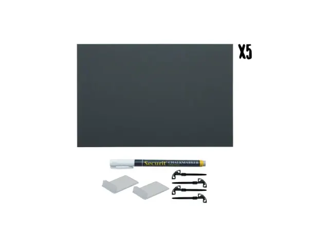 Ardoise Securit tag A4 5 pièces