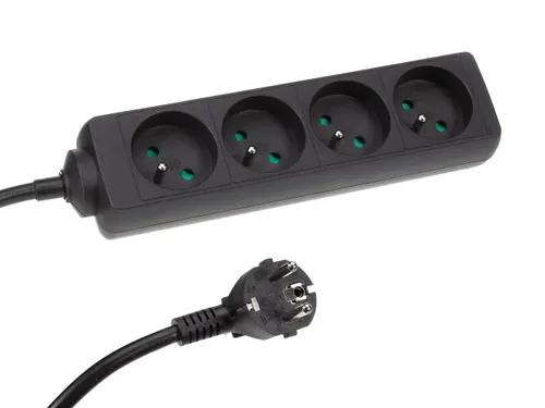 4-Voudige Stekkerdoos - 5m Kabel - Zwart - Penaarde