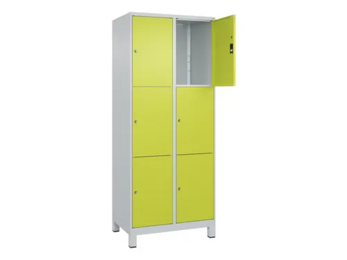 lockerkast,HxBxD 1950x800x500mm,2x3vakken,vak B 400mm,cil.-slot,voeten