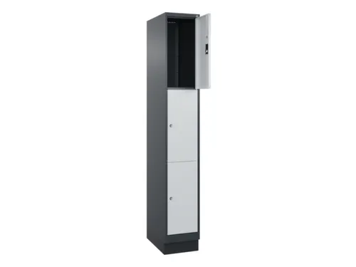 lockerkast,HxBxD 1950x300x500mm,1x3vakken,vak B 300mm,cil.-slot,sokkel