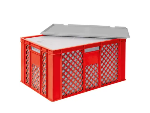 Euronorm-stapelbak,m. isoleerbox,HxLxB 320x600x400mm,63/35l,HDPE,rood