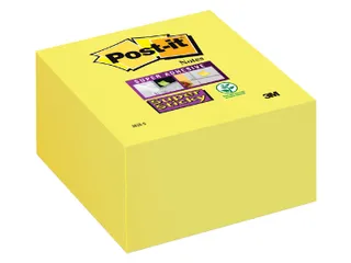 Memoblok 3M Post-it 2028 Super Sticky 76x76mm kubus neon geel - 1