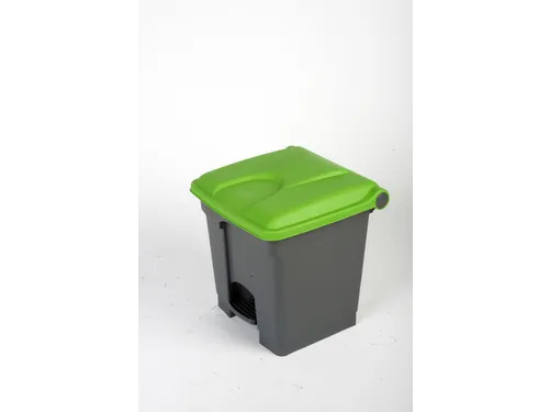 pedaalemmer,1x30l,HxBxD 435x398x410mm,romp PP grijs,deksel PP groen