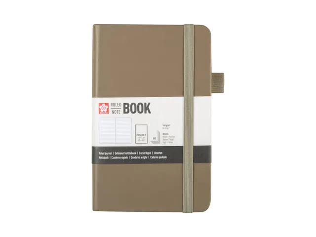 Notitieboek Sakura hard cover pocket lijn sintel 90x140mm