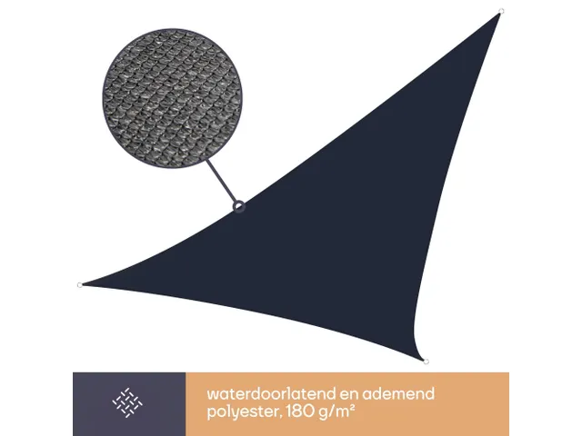 Voile solaire perméable triangulaire 5x5x5m Anthracite