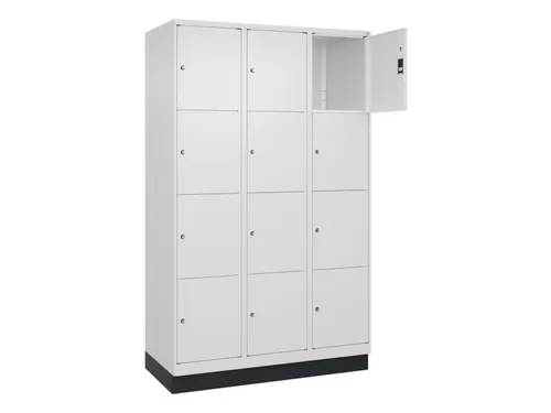 lockerkast,HxBxD 1950x1200x500mm,3x4vakken,vak B 400mm,cil.-slot