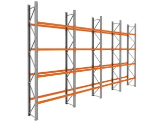 palletstelling,basis+3xaanbouw,HxBxD 4620x7800x750mm,vakl. 3000kg - 1