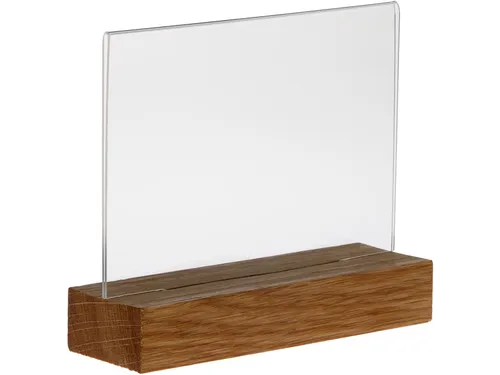 Europel Kaarthouder A6 Liggend Acryl met Houten Voet Set van 5 Stuks