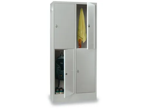 lockerkast,HxBxD 1850x800x500mm,2x2vakken,RAL7035,front RAL7035