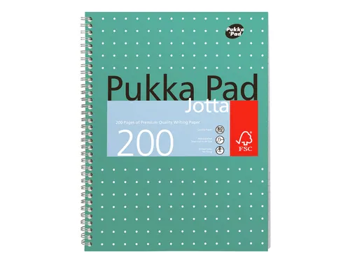 Collegeblok Pukka Pad Jotta A4 lijn 4-gaats 200 pagina's 80gr groen