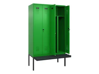 PBM-locker met bank,HxBxD 2120x1200x815mm,4vak,vak B 300mm - 1
