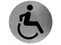 Pictogram rond invalide toilet RVS, PS0004CS