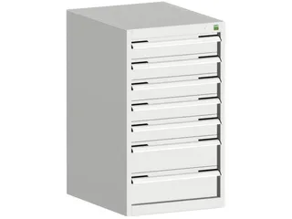 ladekast HxBxD 900x525x525mm 7laden romp RAL7035 front RAL7035 - 1