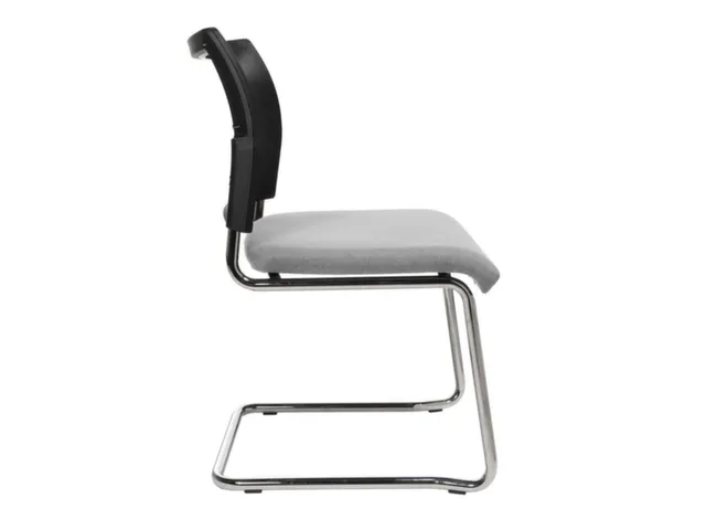 Chaise Visiteur Assise Gris Clair Dos Maille Noir