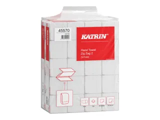 Handdoek Katrin Classic Zigzag 45570 2-laags 23x23cm wit 20x200st - 1