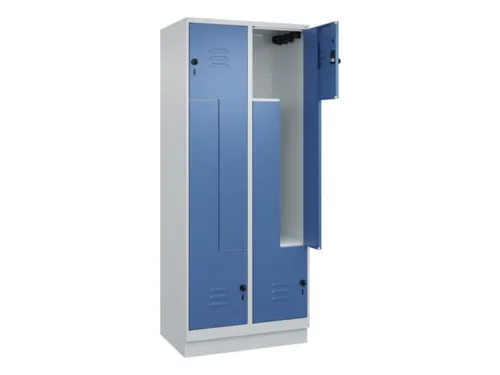 Z-garderobekast,HxBxD 1950x800x500mm,vak B 200/400mm,draaigrendel