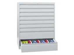 ladekast HxBxD 1000x1023x600mm 8laden slot RAL7035 front RAL6011
