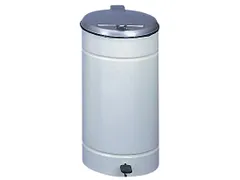 afvalverzamelaar,1x70l,HxØ 700x450mm,klemring,romp staal ijzerglans