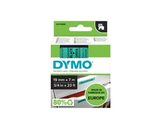 Labeltape Dymo 45809 D1 S720890 19mmx7m zwart op groen - 1