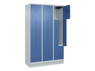 Z-garderobekast,HxBxD 1950x1200x500mm,vak B 200/400mm,cil.-slot,sokkel - 2
