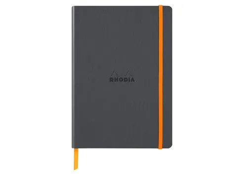 Notitieboek Rhodia A5 lijn 80 vel 90gr titanium