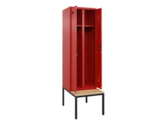 locker met bank,voor scheiding van kleding,HxBxD 2120x600x815mm,2vak