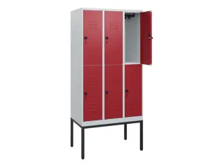 dubbeldekse locker,HxBxD 1950x900x500mm,3x2vak.,vak B 300mm - 2