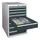 ladekast 800x500x600mm 8laden cilinderslot RAL7035 front RAL7016