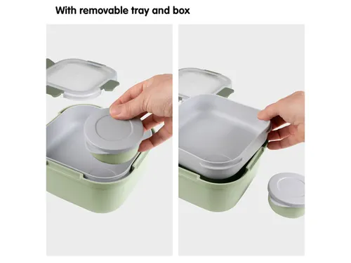 Sigma Home food to go lunchbox 1,4L groen - 17,7x17,7x8,7cm