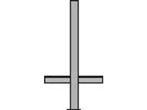 Afzetpaal Vierkant 70X 70Mm Uitneembaar Bodemhuls Platte Kop Wit/rood